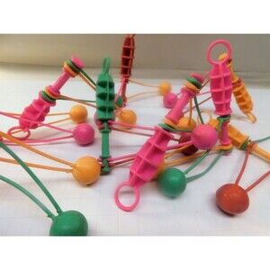 2 pc Vintage klackers Klik Klak Bang Swing Balls noise maker toy1989 pretend pla